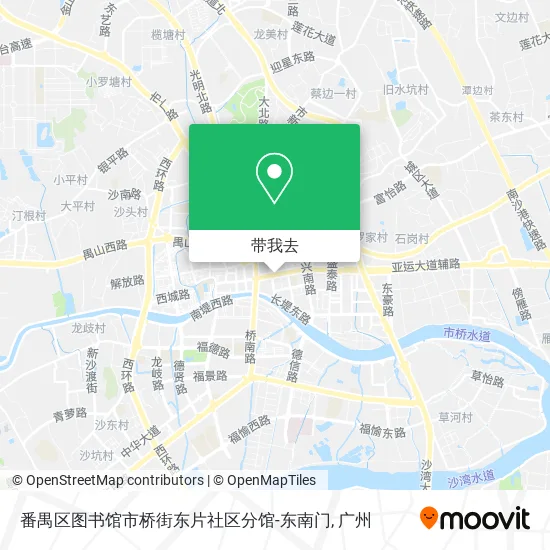 番禺区图书馆市桥街东片社区分馆-东南门地图
