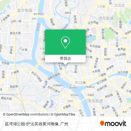 荔湾湖公园-护法英雄黄河雕像地图