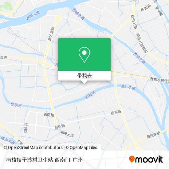 橄核镇子沙村卫生站-西南门地图