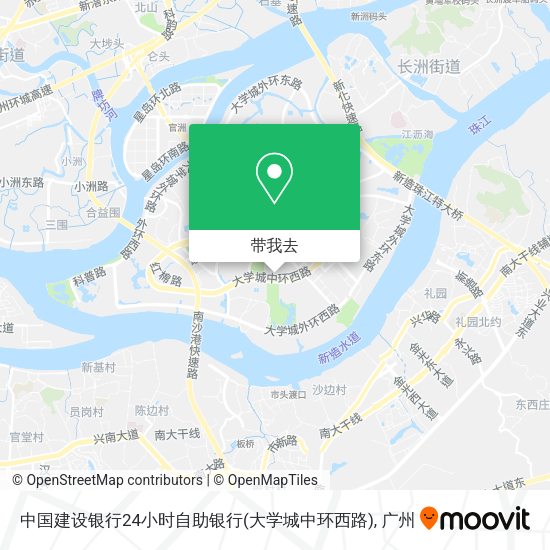 中国建设银行24小时自助银行(大学城中环西路)地图