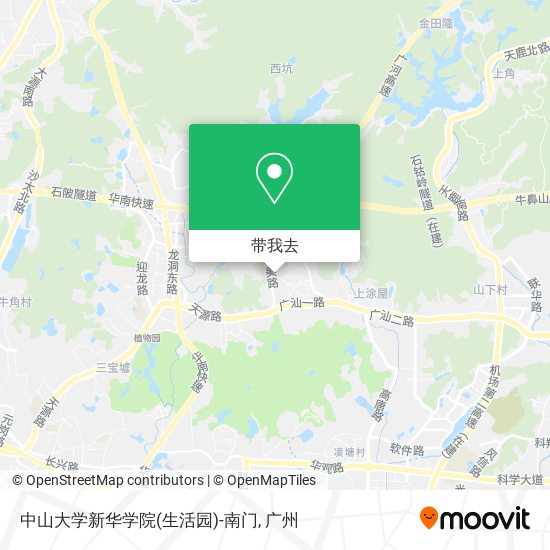 中山大学新华学院(生活园)-南门地图