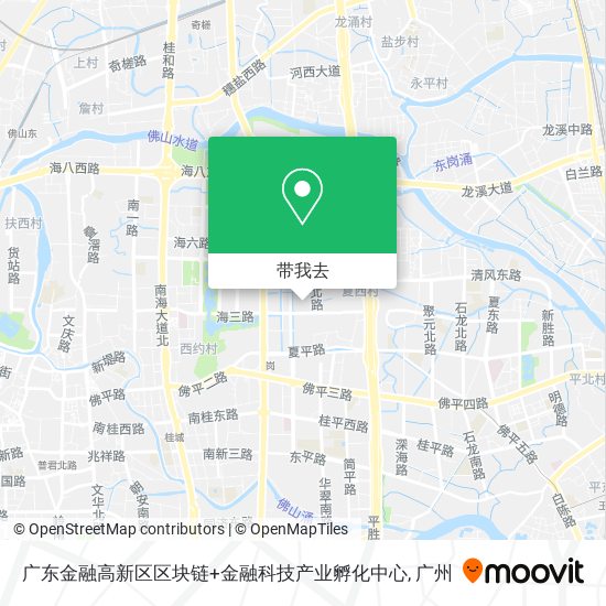 广东金融高新区区块链+金融科技产业孵化中心地图
