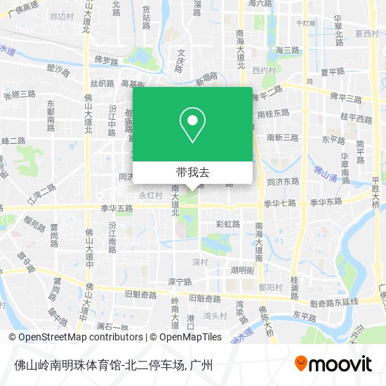 佛山岭南明珠体育馆-北二停车场地图