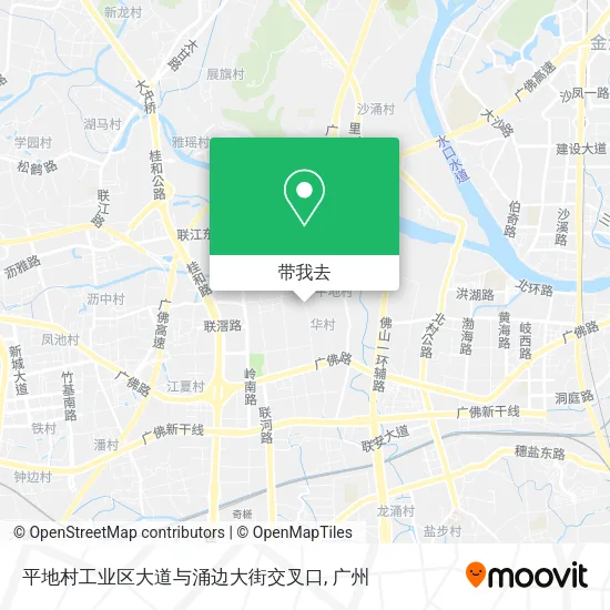 平地村工业区大道与涌边大街交叉口地图