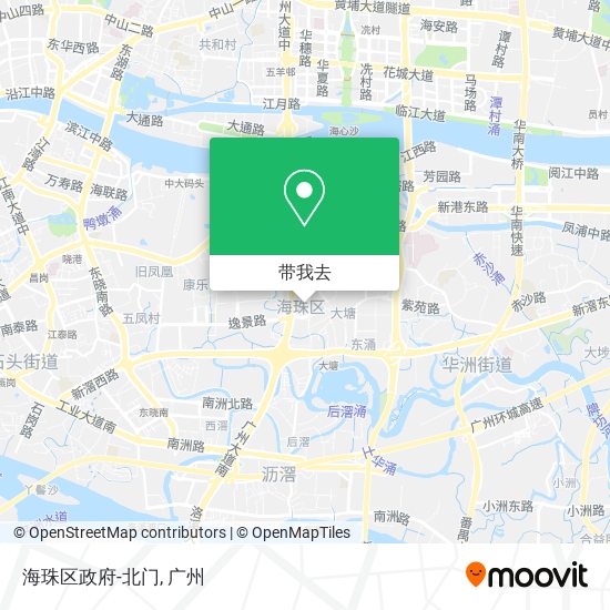 海珠区政府-北门地图