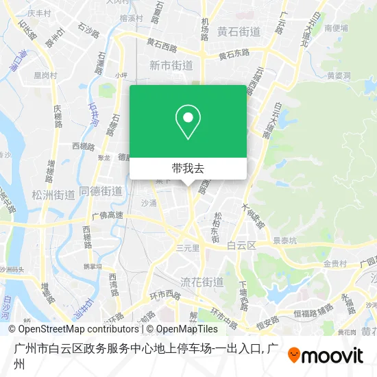 广州市白云区政务服务中心地上停车场-一出入口地图