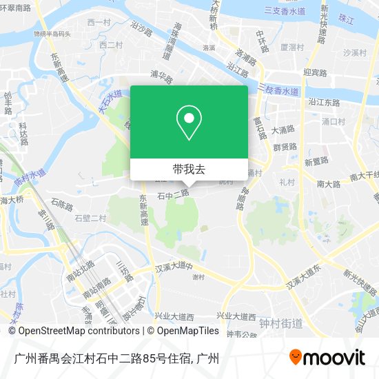 广州番禺会江村石中二路85号住宿地图