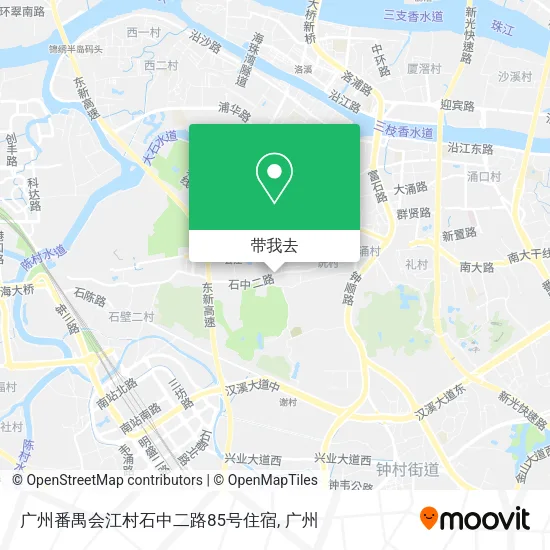 广州番禺会江村石中二路85号住宿地图