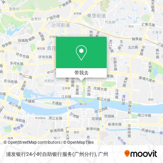 浦发银行24小时自助银行服务(广州分行)地图