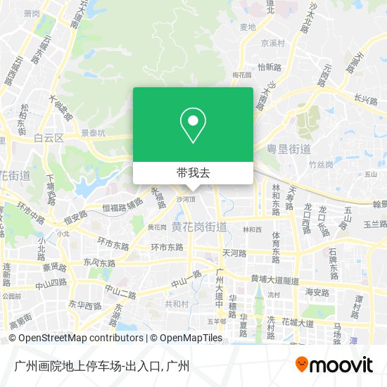 广州画院地上停车场-出入口地图