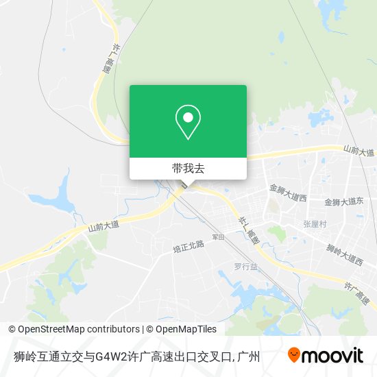 狮岭互通立交与G4W2许广高速出口交叉口地图