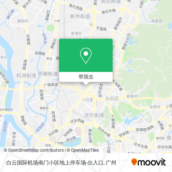 白云国际机场南门小区地上停车场-出入口地图