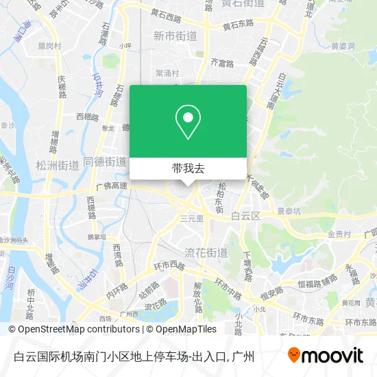 白云国际机场南门小区地上停车场-出入口地图