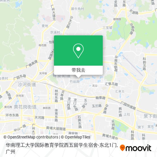 华南理工大学国际教育学院西五留学生宿舍-东北1门地图