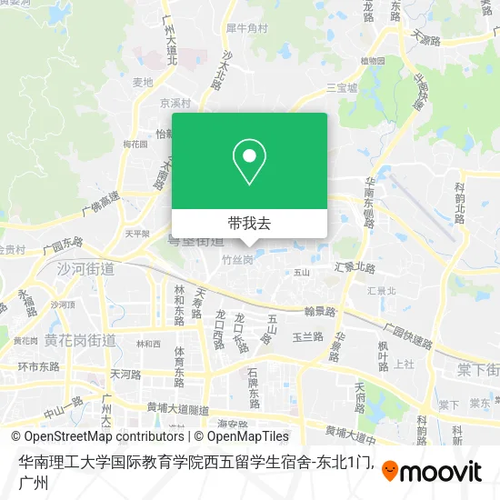 华南理工大学国际教育学院西五留学生宿舍-东北1门地图
