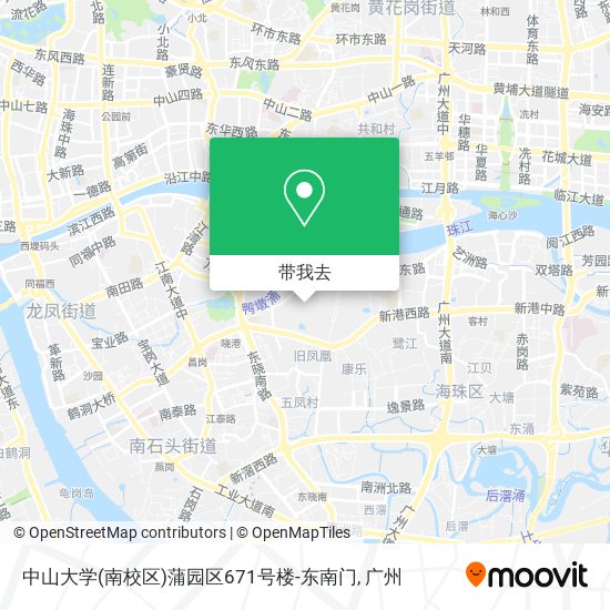 中山大学(南校区)蒲园区671号楼-东南门地图
