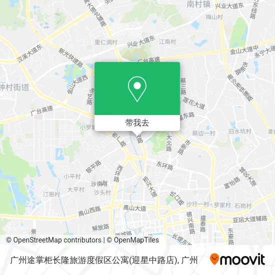 广州途掌柜长隆旅游度假区公寓(迎星中路店)地图