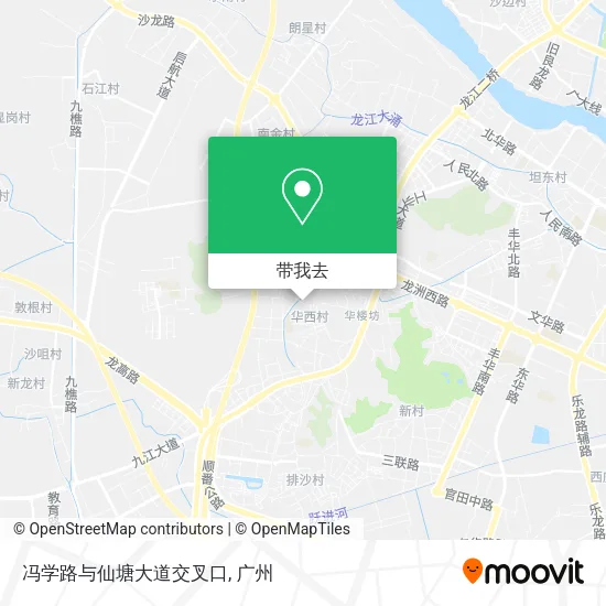 冯学路与仙塘大道交叉口地图