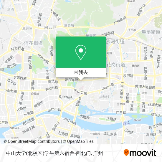 中山大学(北校区)学生第六宿舍-西北门地图