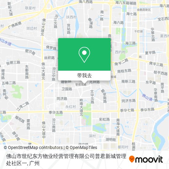 佛山市世纪东方物业经营管理有限公司普君新城管理处社区一地图