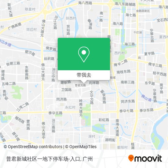 普君新城社区一地下停车场-入口地图