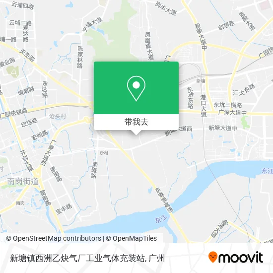 新塘镇西洲乙炔气厂工业气体充装站地图
