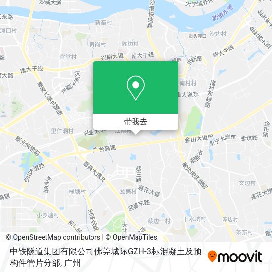 中铁隧道集团有限公司佛莞城际GZH-3标混凝土及预构件管片分部地图