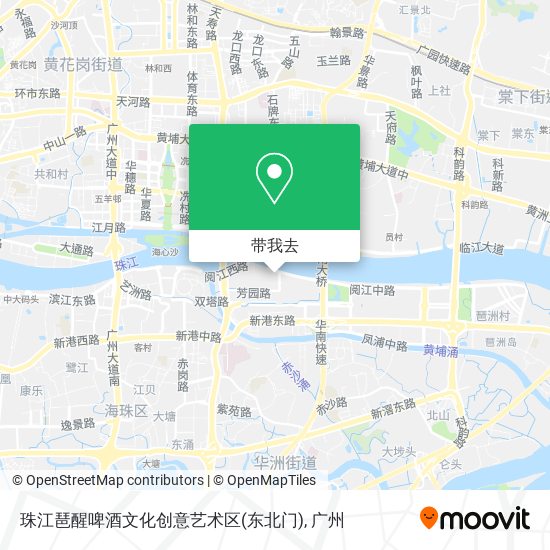 珠江琶醒啤酒文化创意艺术区(东北门)地图