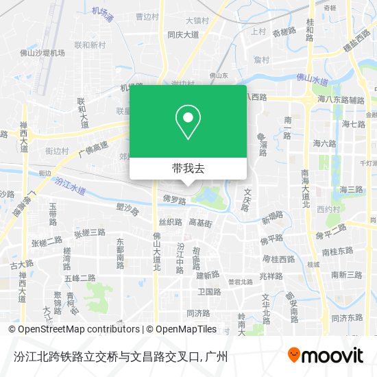 汾江北跨铁路立交桥与文昌路交叉口地图