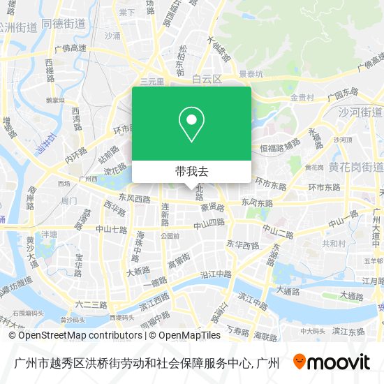 广州市越秀区洪桥街劳动和社会保障服务中心地图