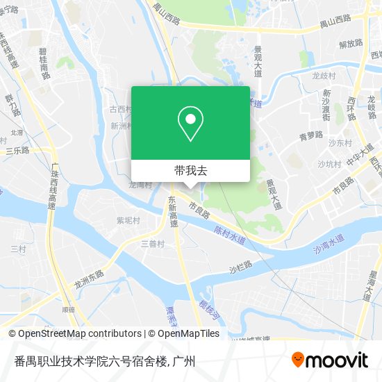 番禺职业技术学院六号宿舍楼地图