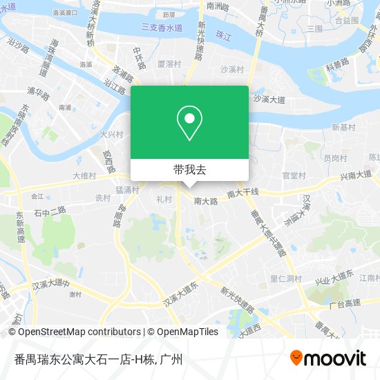 番禺瑞东公寓大石一店-H栋地图