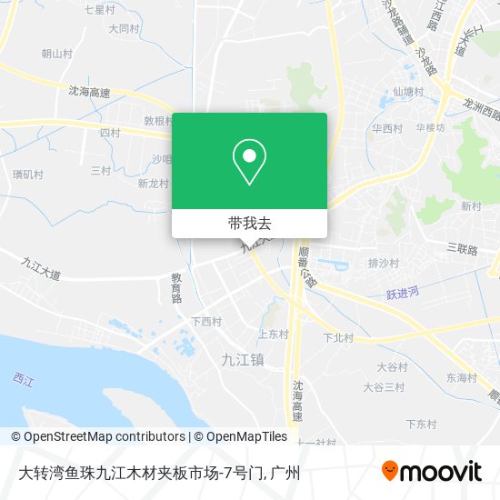 大转湾鱼珠九江木材夹板市场-7号门地图