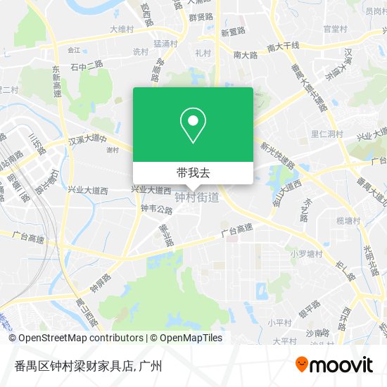番禺区钟村梁财家具店地图
