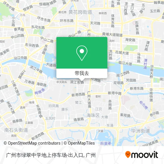广州市绿翠中学地上停车场-出入口地图