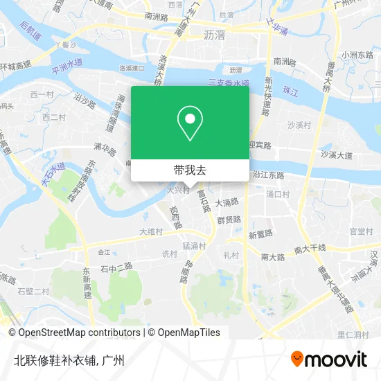 北联修鞋补衣铺地图