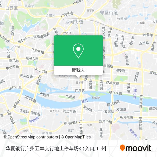华夏银行广州五羊支行地上停车场-出入口地图