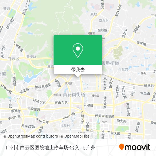 广州市白云区医院地上停车场-出入口地图