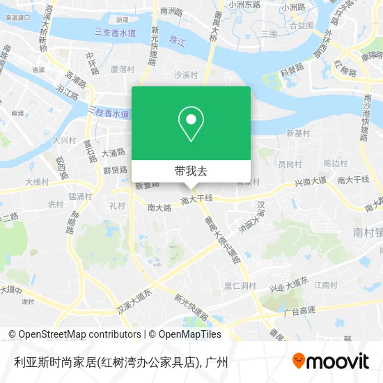 利亚斯时尚家居(红树湾办公家具店)地图