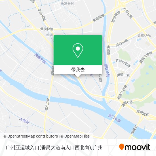 广州亚运城入口(番禺大道南入口西北向)地图