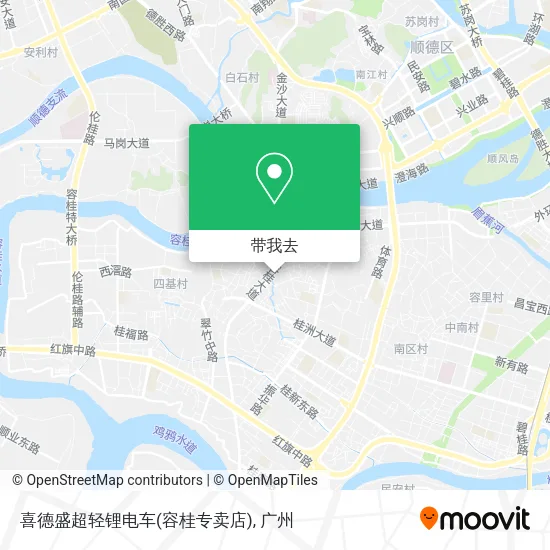 喜德盛超轻锂电车(容桂专卖店)地图