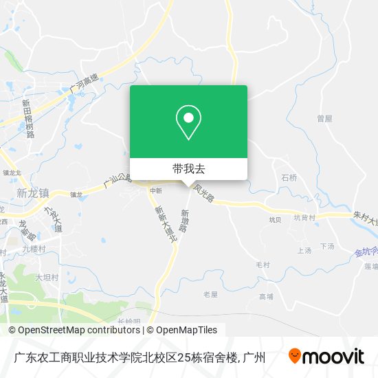 广东农工商职业技术学院北校区25栋宿舍楼地图