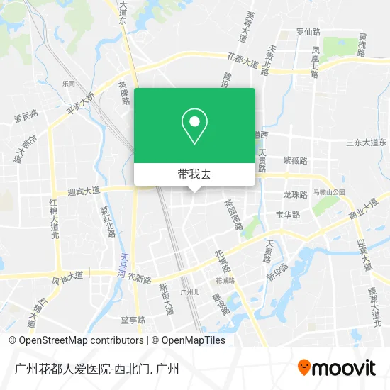 广州花都人爱医院-西北门地图