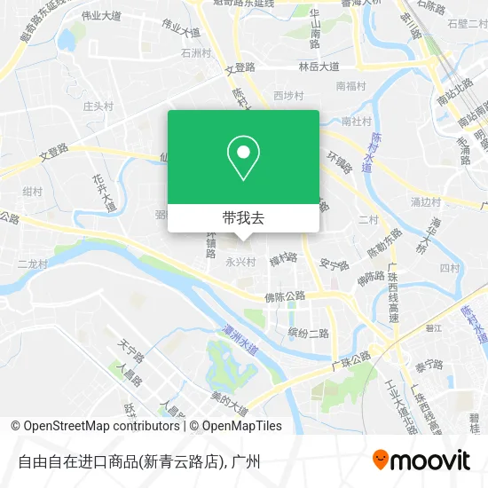 自由自在进口商品(新青云路店)地图