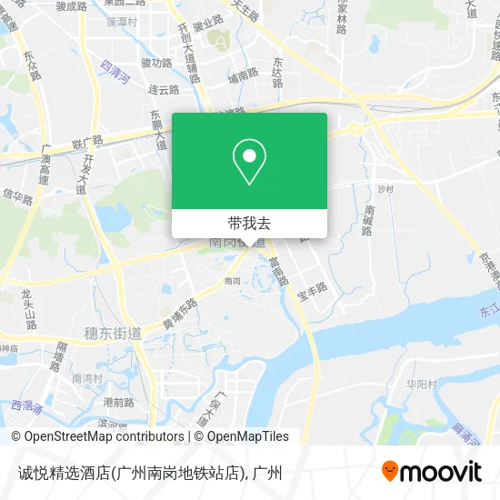 诚悦精选酒店(广州南岗地铁站店)地图