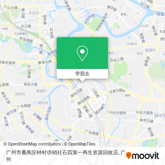 广州市番禺区钟村供销社石四第一再生资源回收店地图