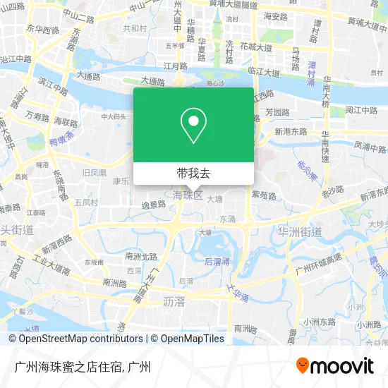广州海珠蜜之店住宿地图