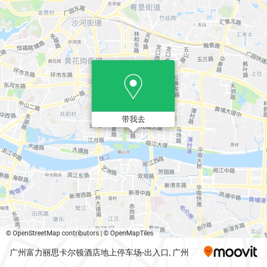 广州富力丽思卡尔顿酒店地上停车场-出入口地图