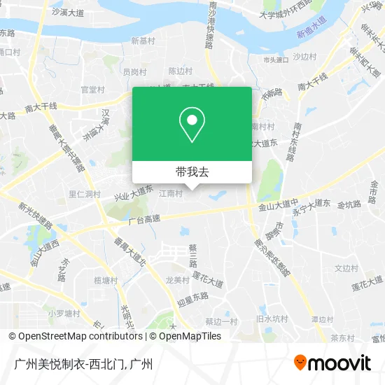 广州美悦制衣-西北门地图