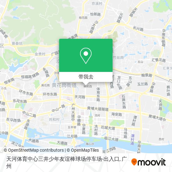 天河体育中心三井少年友谊棒球场停车场-出入口地图